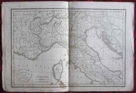 1823 Italie Septentrionale Mediterranean Italy Delamarche Map Antique - £90.33 GBP