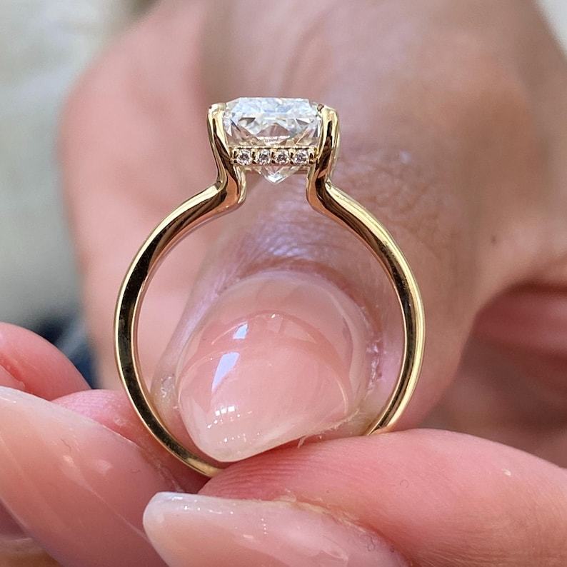 Radiant Moissanite Diamond Engagement Ring 925 Silver Solitaire Engagement Ring  Item image 4