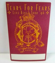 Tears For Fears Live Kings Tour 1996 Backstage Pass Original vintage Synth-Pop - $21.04