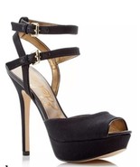 Sam Edelman 8.5 Nadine Heels Black Glitz Open Toe Platform Shoes Stiletto . - £37.45 GBP