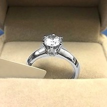 1 Ct Lc Moissanite Engagement Bridal Ring 14K White Gold Plated Women&#39;s Ring - £49.64 GBP