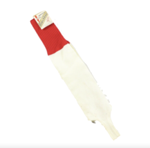 NOS Vintage 80s Nylon Stirrup Athletic Sport Soccer Tube Socks White Red... - $14.84
