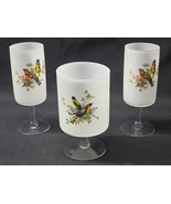 Vintage 6&quot; Songbird Goblets White Quartz To Clear - Set Of 3 - Unknown M... - $31.20 CAD