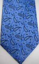 NWT Ermenegildo Zegna Blue Paisley 100% Silk Tie Hand Made in Italy - £92.02 GBP