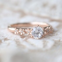  1.00Ct Round Cut Diamond Wedding Engagement Rings 14K Rose Gold Finish - £61.96 GBP