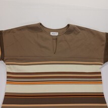 Vintage by Bogart of Texas Women's Beige/Brown Stripes Pullover Blouse Chest 42" image 12