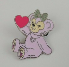 2017 Shanghai Disney Resort Pink Duffy Teddy Bear Sitting Holding Heart Pin - £3.43 GBP