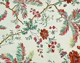 GP &amp; J BAKER Fabric Palma Floral English Garden Flower Branches Red 1.5+... - £115.90 GBP