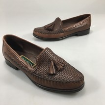 Cole Haan 8 B Brown Woven Leather Tassel Loafers Shoes Memory Flex Comfort - £58.15 GBP