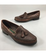 Cole Haan 8 B Brown Woven Leather Tassel Loafers Shoes Memory Flex Comfort - £58.28 GBP