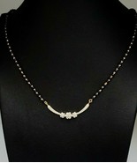 18K Yellow Gold Cluster Diamond Mangalsutra Necklace 0.50 carat 18&#39;&#39;Inch - $1,127.77