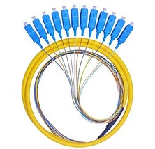 12 Fibers Sc Single-Mode Color-Coded Fiber Optic Pigtail - $31.96