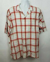 Woolrich Button Up Short Sleeve Red Plaid Check Shrit Size XL Mens - £14.22 GBP