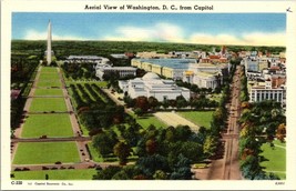 Aerial View of Washington D.C. from Capitol Linen UNP 1930-1945 Vintage Postcard - £5.98 GBP