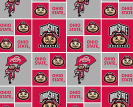 Cotton Ohio State University Buckeyes Brutus College Cotton Fabric Print D351.01 - £10.32 GBP