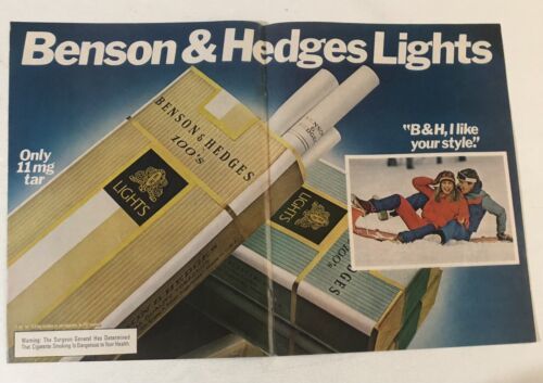 1970s Benson &amp; Hedges Cigarettes Vintage Print Ad Advertisement   pa15 - £5.91 GBP