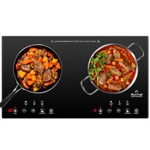 1800W Portable Induction Cooktop 2 Burner, Built-In Countertop Burners W... - £213.43 GBP