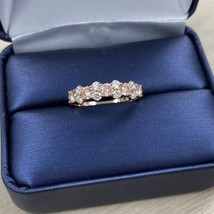 1 CT Rose et Blanc Labo Grown Diamant Alternative Mariage Bande 14k or Rose - £549.64 GBP