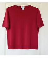 Pendleton Womens Size L Red Knit Short Sleeve Pullover Crew Neck T-Shirt... - $27.71