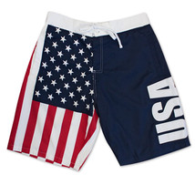 Men&#39;s American Flag USA Board Shorts Blue - £29.10 GBP