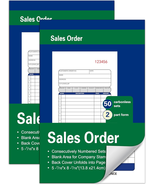 Sales Order Books,50 Sets,5-7/16 X 8-7/16 Inches,2-Part Carbonless Copies - $20.43 CAD
