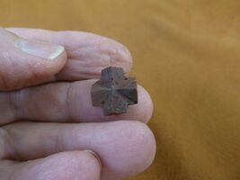 (CR591-3) mini 1/2" Fairy Stone CHRISTIAN CROSS oiled Staurolite Crystal... - $13.99