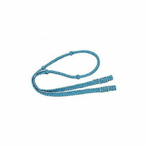 Tough1 Reflective Cord Knotted Roping Rein Turq - $20.78