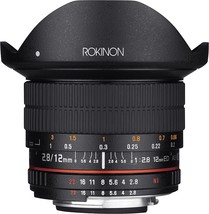 Rokinon 12Mm F2.8 Ultra Wide Fisheye Lens For Nikon Ae Dslr Cameras - Full Frame - £321.33 GBP