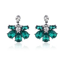 LUBOV Gorgeous Acrylic Crystal Stone Flower Petals Drop Earrings Fashion Rhinest - £6.77 GBP