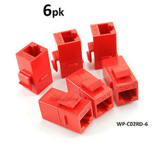 6-Pack Cat6 Female/Female Rj45 Ethernet Red Keystone Jack Coupler, Wp-C02Rd - £27.53 GBP