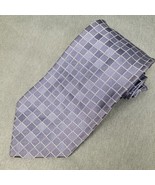 Ermenegildo Zegna Luxury Silk Tie Mens Purple Silver Geometric Silk Ital... - £28.22 GBP