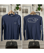 Vineyard Vines Long Sleeve Blue Whale Pocket Tshirt Youth XL 18 - $23.97 CAD
