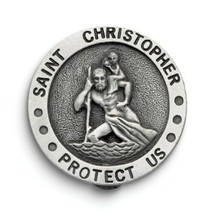 Silver Tone St. Christopher Sun Visor Clip - £10.78 GBP