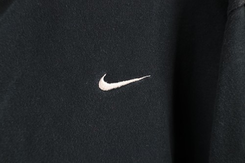 Vtg Nike Mens XL Faded Travis Scott Mini Swoosh Full Zip Hoodie Sweatshirt Black Item image 4