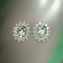 Natural Tourmaline Diamond Stud Earrings 14k WG 2.42 TCW Certified $3,950 215090 - £1,179.13 GBP