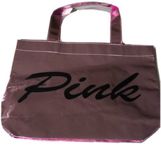 Victoria’s Secret VS PINK Logo Metallic Foil Reusable Gift Bag Small Tote 12x13 - £7.83 GBP