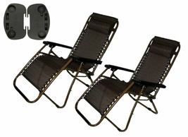 Set of 2: Zero-Gravity Canopy Lawn &amp; Patio Chair with Head Rest &amp; Utility Trays - £90.45 GBP