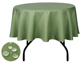 Tektrum 70&quot; Round Waffle Tablecloth-Waterproof/Stain Resistant- Light Sa... - £17.20 GBP