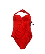 Jets By Jessika Allen Swimsuit Womens US 6 Red Banded One Piece Resort V... - $83.85 CAD