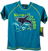 Oxide Kleinkind Jungen &#39;Shark Kurzarm Rashguard Blau - Größe 5 - $12.85