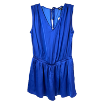 LOFT Romper Royal Blue Sleeveless Back Keyhole Ties NEW Pockets V-Neckli... - $37.99