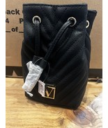 VS Victoria’s Secret Quilted Black V logo perfume Puch Wristlet Bag - $24.99