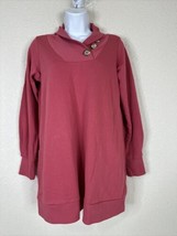 Soft Surroundings Womens Size XS Pink Button Neck Tunic Sweatshirt Long Sleeve - £10.80 GBP