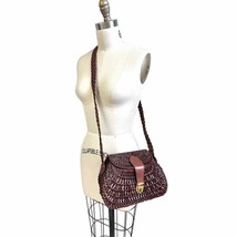 Vintage Italian Wicker/Leather  Fishing Basket Purse Shoulder Bag Brown NWT - $114.94