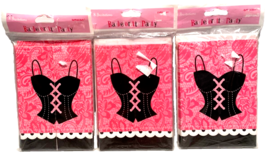 Bachelorette Party Invitations Corset Pink Black Trifold Gatefold LOT OF 3 - £11.54 GBP