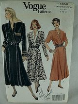 Vogue 7856 Wrap Dress Pattern Miss 8 10 12 circa 1990 Uncut Factory folded - $10.29