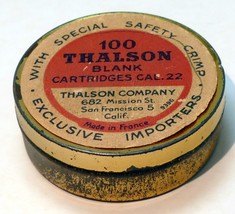 100 Thalson Blank Cartridges cal .22 0.22 mm antique empty tin San franc... - €19,91 EUR