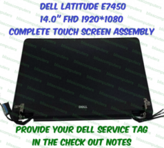 Dell Latitude E7450 14&quot; FHD Touch Screen Complete Assembly 0VR9H2 - £133.95 GBP