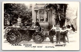 Portland OR Horse Drawn Fire Engine no.11 and Firemen Floral Parade Postcard G21 - £39.24 GBP