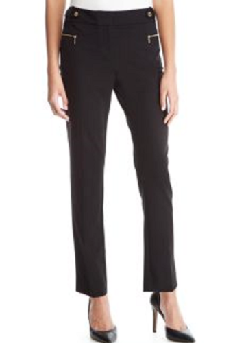 Primary image for NEW CALVIN KLEIN BLACK CAREER ZIP POCKETS PANTS SIZE  16 $79